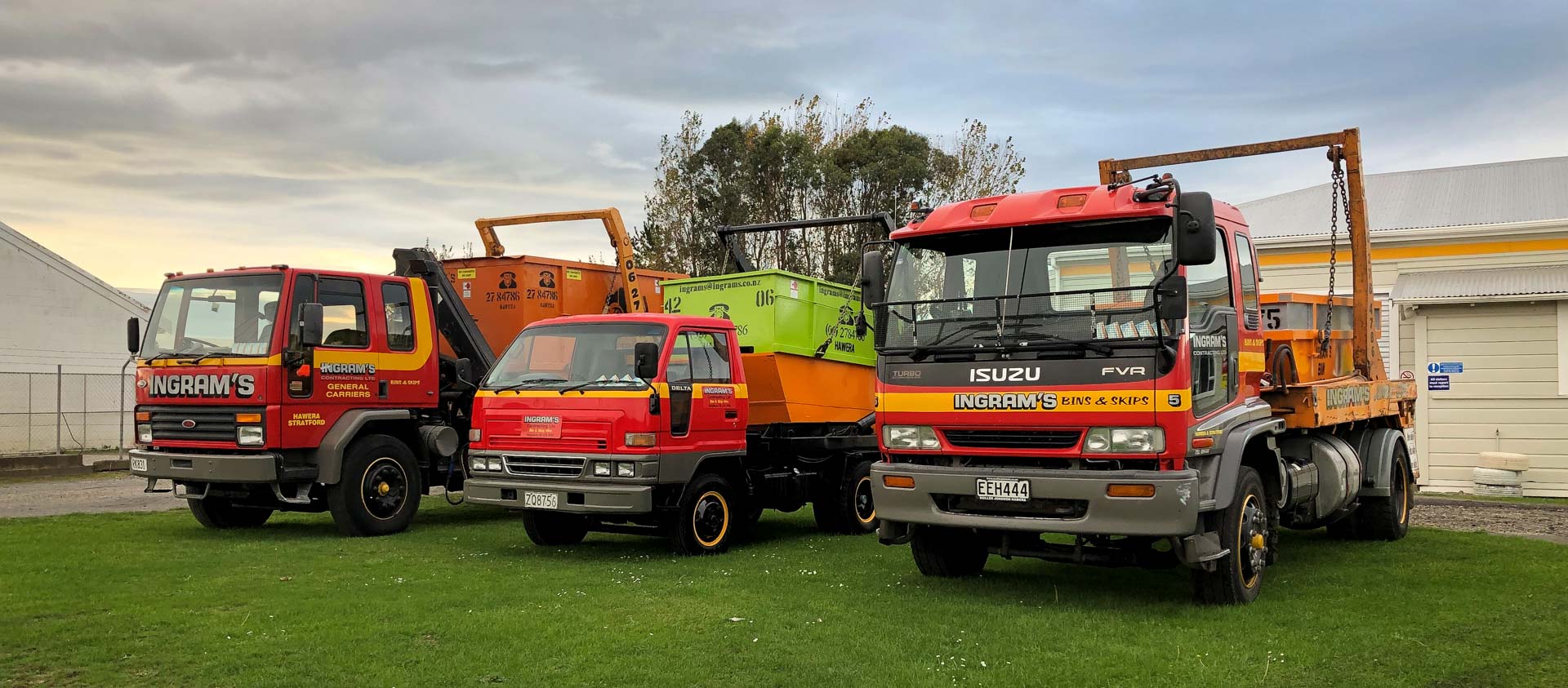 Ingram's Bin and Skip Hire trucks