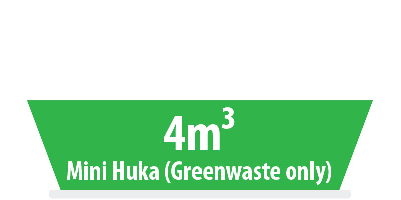 4m mini huka greenwaste skip bin for hire